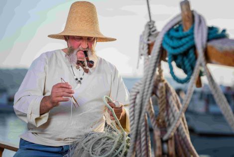 Fishing from a boat
